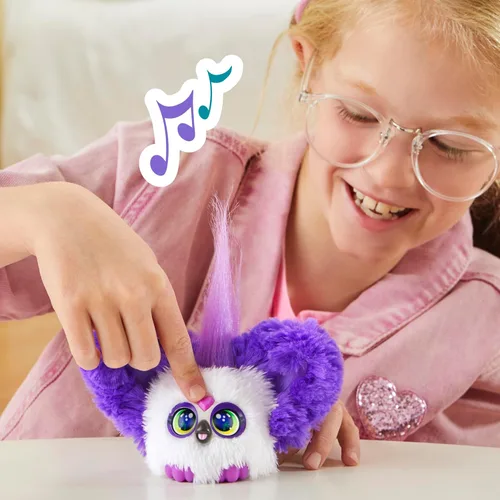 Miniatura 5 de Furby Furblets Bam-Boo Mini Friend, juguetes de peluche electrónicos para niñas y niños, panda, blanco y negro, habla furbish y reproduce música
