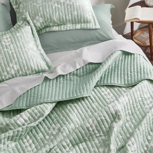 Miniatura 5 de Bedsure - Colcha floral tamaño King, ropa de cama reversible con estampado botánico verde menta, colcha ligera, colcha de microfibra suave para 09