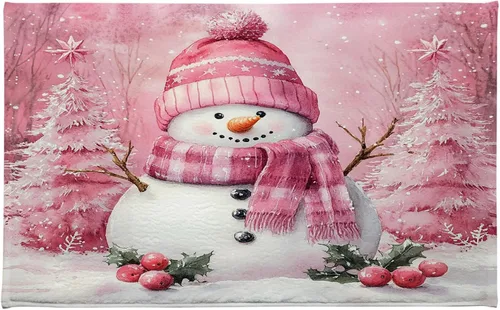 Miniatura 12 de HVEST Alfombras de baño de invierno, gnomos y cardenales en bosque nevado para decoración de baño, tapete antideslizante de mármol de nieve de Gris