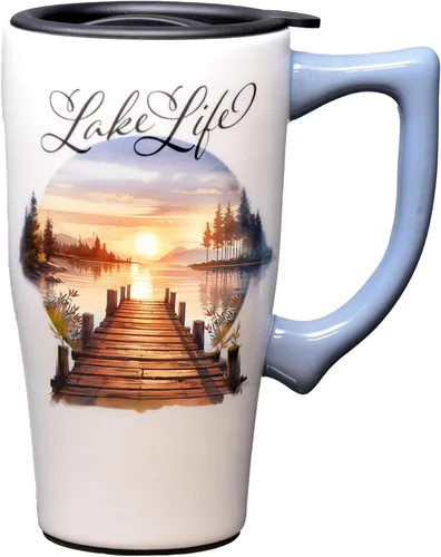 Miniatura 20 de Spoontiques - Tazas de viaje de cerámica - Taza Kokopelli - Bebidas frías o calientes - Regalo para los amantes del café