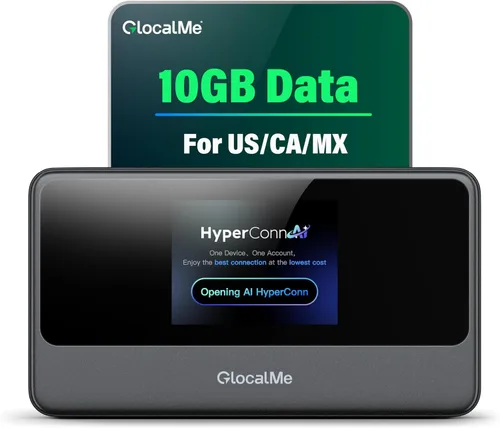 Miniatura 14 de GlocalMe Numen Air 5G Hotspot con datos de 30GB para EE. UU./CA/MX por 60 días, punto de acceso WiFi portátil para viajes, dispositivo de punto