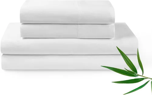 Miniatura 14 de YnM Juego de sábanas refrescantes con 100% rayón derivado de bambú, tela 500TC con 2 fundas de almohada y sábana encimera, bolsillo profundo de 19