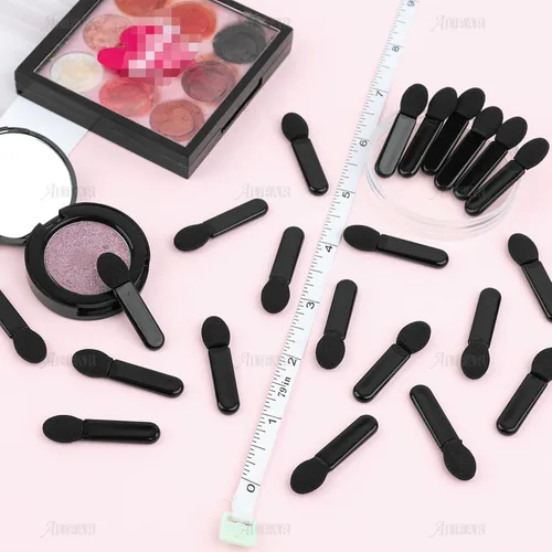 Miniatura 9 de AUEAR, Paquete de 50 pinceles desechables para sombra de ojos, aplicadores de esponja ovalada con punta ovalada, brocha de doble cara, herramienta