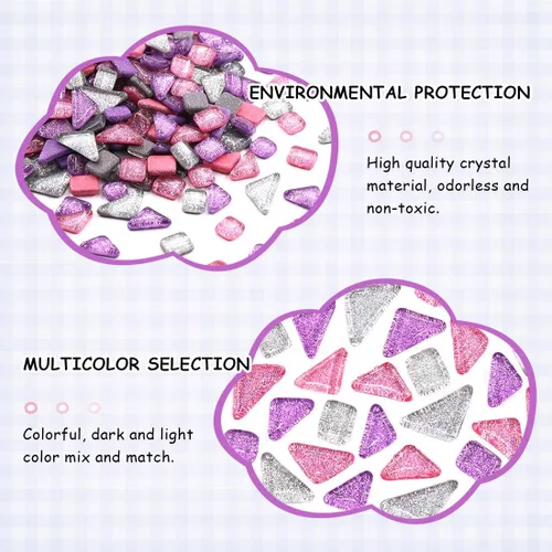Miniatura 3 de Swpeet Kit surtido de azulejos de mosaico de 1 libra de colores mezclados de colores brillantes, azulejos de mosaico auténticos cuadrados y Azulejos