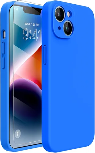 Miniatura 331 de Miracase Funda diseñada para iPhone 13, con protector de pantalla de vidrio templado, forro de microfibra suave antiarañazos, funda de goma