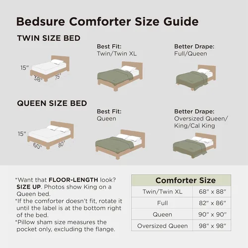 Miniatura 9 de Bedsure Juego de edredón Twin/Twin XL, ropa de cama suave beige para todas las estaciones, juego de cama teñido catiónico, 2 piezas, 1 edredón