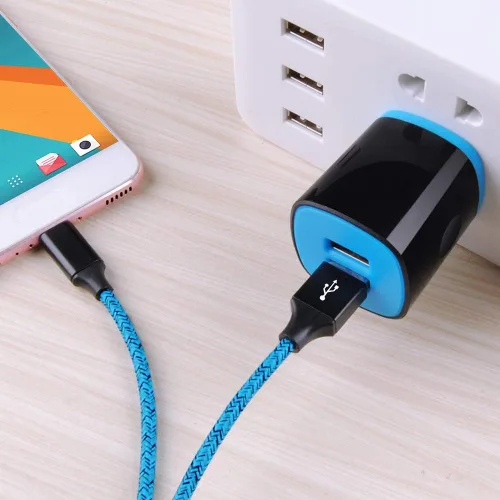 Miniatura 2 de Cargador USB tipo C para Moto G Pure/G Play 2026 2024/G Power 2026 2025 2024/G Stylus 5G 2025 2023/G 2025/G Fast/G7/G8/Z4, ANDHOT 2 puertos USB Azul