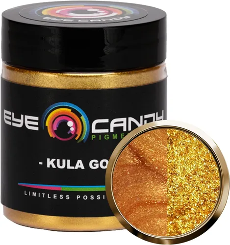 Miniatura 15 de Pigmentos Eye Candy Oro Mica en Polvo Premium - Kin Gold (25gr) - para Epoxi, Resina, Jabón, Pintura, Carpintería, Vaciado de Acrílico, Bombas