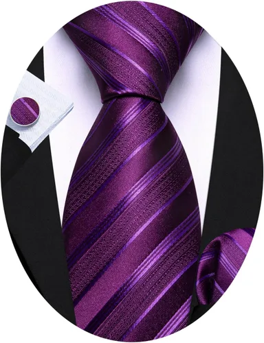 Miniatura 177 de Barry.Wang Juego de corbatas para hombre, corbata de seda a rayas, tejido a cuadros, gemelos formales, negocios, boda