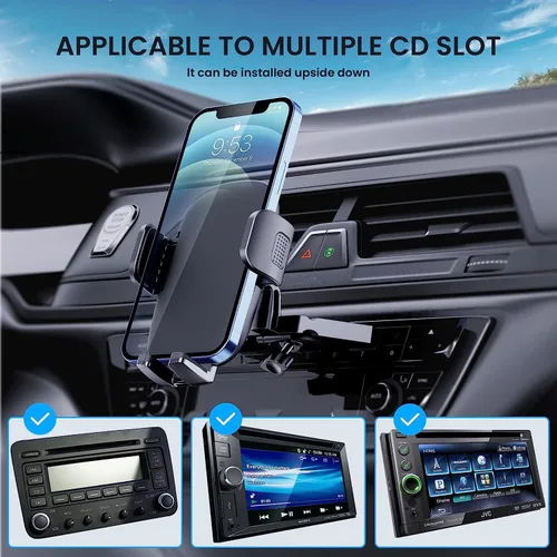 Miniatura 6 de Soporte de Teléfono para Coche Soporte de Montaje de Teléfono Soporte de Teléfono de Ranura de CD de Metal Mejorado Soporte de Teléfono Celular