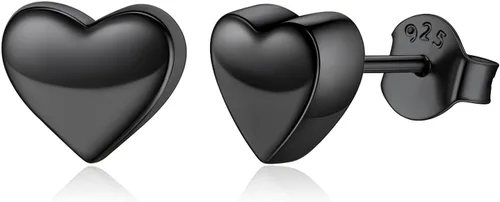 ChicSilver Aretes tipo dormilona, plata de ley 925, hipoalergénicos, para mujer, aretes sencillos y delicados en forma de corazón, estrella, luna,