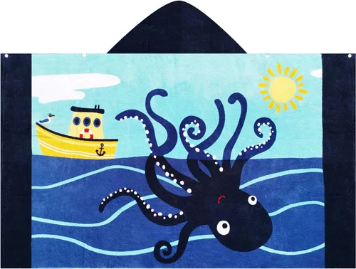 Miniatura 33 de BANGSAUR Toallas de playa para niños con capucha, algodón suave de 50 x 30 pulgadas, niñas y bebés de 3 a 12 años, toalla de baño, piscina