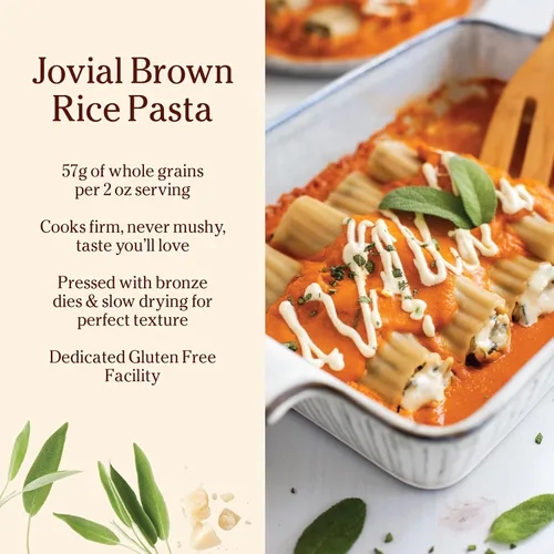 Miniatura 5 de Jovial Pasta Manicotti de Arroz Integral - Pasta Manicotti, Pasta de Manicotti, Pasta de Grano Entero, Pasta Orgánica, Sin Gluten, Sin Lácteos