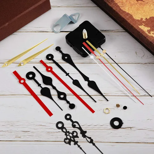 Miniatura 5 de 6 piezas de mecanismo de movimiento de cuarzo de alto par de torsión de repuesto con 6 pares de manecillas de reloj diferentes, funciona