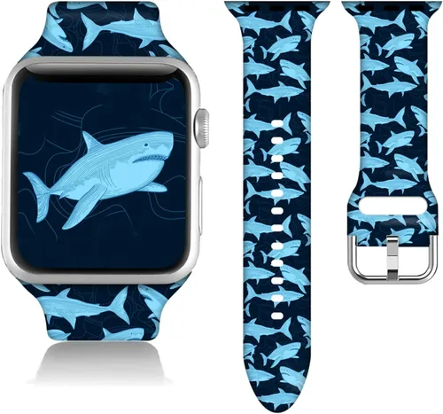 Miniatura 8 de Compatible con Apple Watch de copo de nieve de 38/40/41/42/44/45/46/1.929 in para mujeres y hombres, correa de repuesto de silicona suave para Hojas