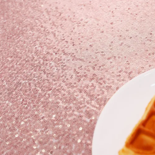 Miniatura 7 de nanbowang Sequin Tablecloth - Pink Table Cloths for Parties Rectangular Cover Overlay Sequin Fabric Linens Birthday/Baby Shower/Tea Party Decor