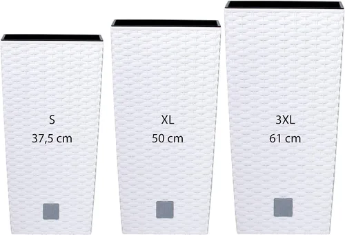 Miniatura 8 de WELLHOME - Juego de 3 macetas altas (11,4/26,6/49 litros), color antracita