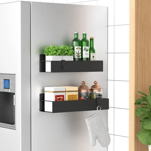 Miniatura 16 de HuggieGems Paquete de 4 Organizadores Magnéticos de Almacenamiento de Especias para Refrigerador y Horno, Organizadores y Almacenamiento Gris