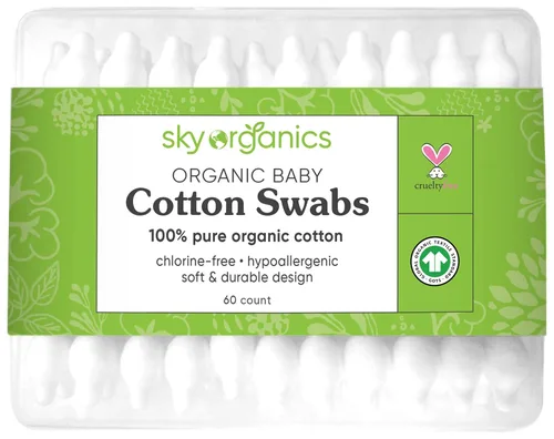 Miniatura 7 de Sky Organics - Hisopos de algodón orgánico para bebés, 60 unidades - Consejos ultra suaves seguros para bebés - Fuerte y duradero - Hipoalergénico