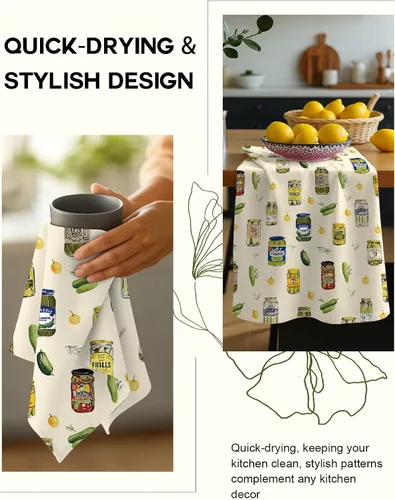Miniatura 5 de Miss Adola - Juego de toallas de cocina de saco de harina con lazo para colgar - Juego de 2 toallas de cocina de primavera con lazo para colgar
