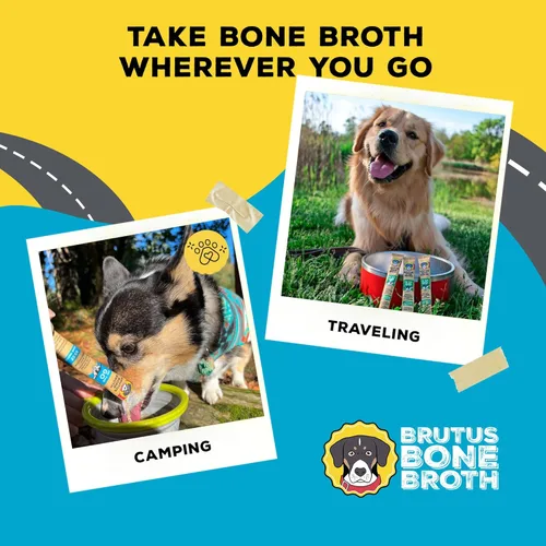 Miniatura 4 de Brutus Bone Broth para perros - Caldo de hueso en polvo con condroitina, glucosamina y cúrcuma - Toppers de alimentos de grado humano para alimentos