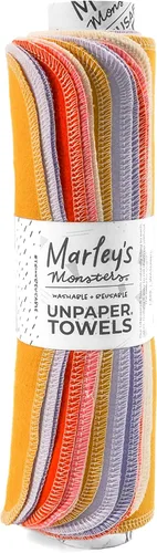 Miniatura 13 de Marley's Monsters Toallas sin papel - Rollo de 12 unidades, Toallas de papel reutilizables sin papel, de algodón, libres de árboles (Crepúsculo)