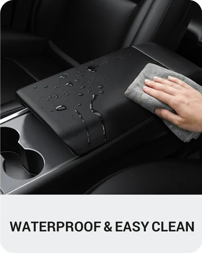 Miniatura 8 de BASENOR Funda para consola central mejorada para Tesla Modelo Y Modelo 3, funda de reposabrazos de TPU antideslizante, accesorios interiores