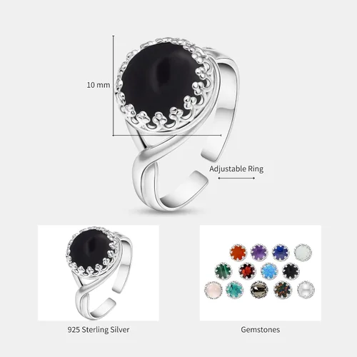 Miniatura 31 de 925 Sterling Silver Gemstone Rings for Women - Anniversary Rings for Women - Sterling Silver Rings for Women - Dainty Sterling Silver Rings