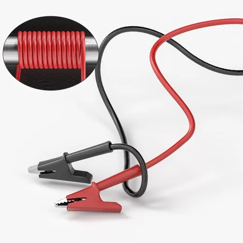 Miniatura 4 de Goupchn 5 cables de prueba de cocodrilo de doble extremo con clips aislantes, cable de cobre flexible para pruebas eléctricas 3.3 pies