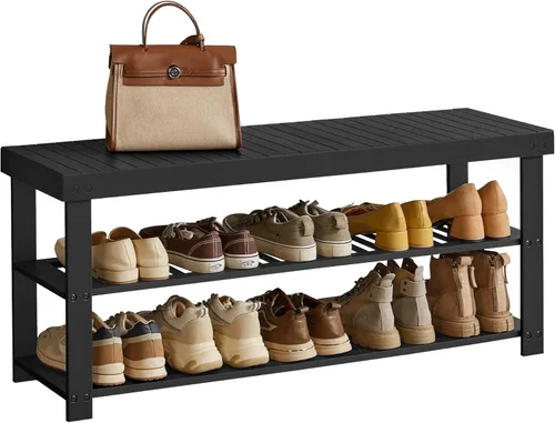 Miniatura 15 de SONGMICS Estante para Zapatos con Banco, Organizador de Almacenamiento de Zapatos de Bambú de 3 Niveles, Banco de Entrada, Soporta hasta 286 lb