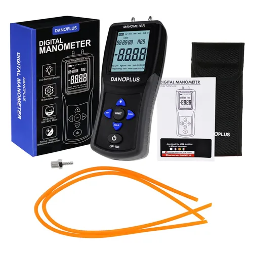 Miniatura 9 de Manómetro digital Manómetro Probador de presión de gas profesional 12 unidades seleccionables Manómetro diferencial Medidor de presión de aire HVAC