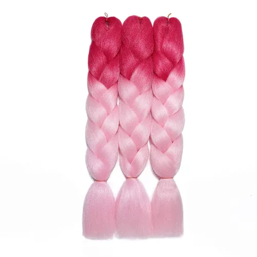 Miniatura 31 de Benehair Extensiones de cabello trenzado ombré de 24 pulgadas, 1 paquete de extensiones de cabello trenzado jumbo de alta temperatura, cabello