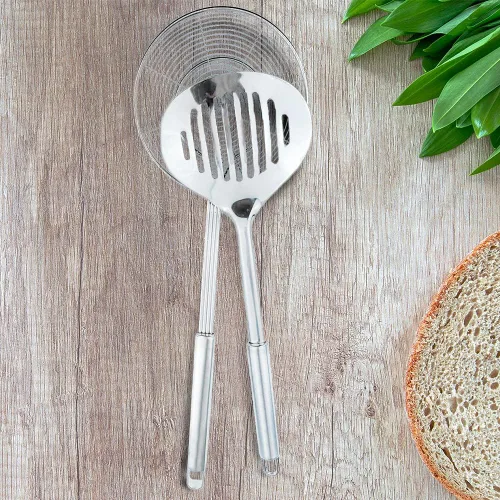 Miniatura 5 de Utensilios de cocina de acero inoxidable, espátula ranurada para pescado, cuchara, colador, filtro de agua, cucharón, cucharón, colador de araña