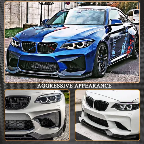Miniatura 3 de Protector divisor de alerón de barbilla de fibra de carbono para BMW Serie 2 F87 M2 Coupe de 2 puertas 2016-2020 salida de fábrica CF
