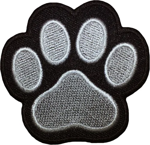 Calcomanía bordada para planchar con diseño de huella de animal de perro y gato, diseño de huellas de animales, parche de apliques bordados, color