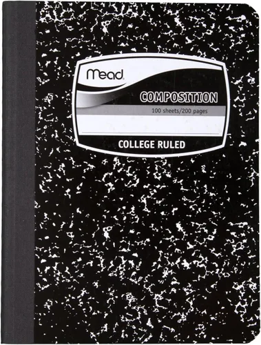 Miniatura 2 de Mead Composition - Anotador tipo universitario, 100 hojas, Negro Paquete de 5
