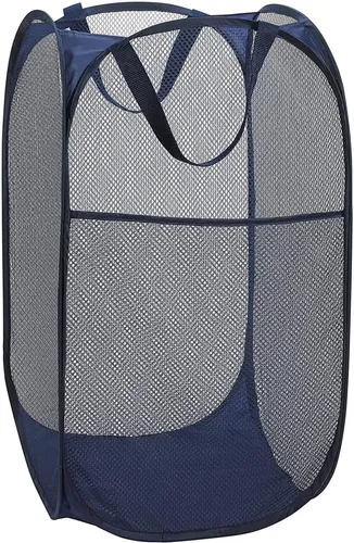 Miniatura 22 de BATTOO Cesta de lavandería emergente de malla fuerte de lujo con bolsillo lateral, plegable para cuarto de lavandería, baño, habitación de niños