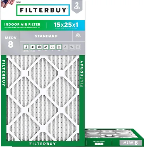 Miniatura 25 de Filterbuy Filtro de aire MERV 8 de 8 x 14 x 1 pulgadas para defensa contra el polvo y las alergias (paquete de 2), filtros electrostáticos plisados