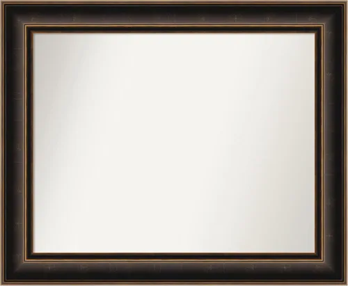 Miniatura 17 de Amanti Art Espejo de pared de madera no biselada (29 x 40 pulgadas), marco de bronce antiguo, espejo de baño bronce, XL