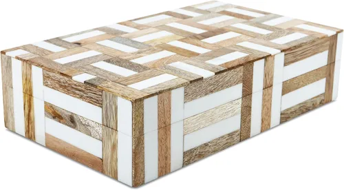 Miniatura 153 de Handicrafts Home Caja de recuerdo decorativa de 8 x 5 – Pequeña caja organizadora con tapa, almacenamiento decorativo Boho, caja de memoria retro