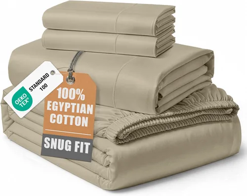 Miniatura 22 de Lane Linen Sábanas 100% de algodón egipcio, tamaño King, naturalmente transpirables y duraderas, cómodas para el invierno, ultra suaves, comodidad