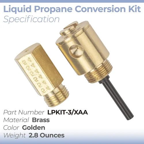 Miniatura 3 de LPKIT-3/XAA LP Kit de conversión de gas natural a propano líquido de repuesto para secadora Samsung, pieza de repuesto de latón 100% puro
