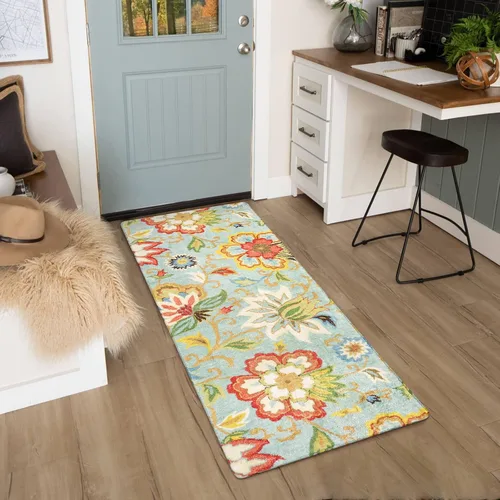Miniatura 29 de Lahome - Tapete floral con estampado de cachemira, lavable, antideslizante, pequeño, anti-manchas, suave, para baño, entrada, dormitorio, Negro