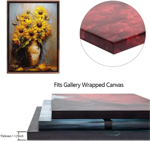 Miniatura 4 de Marco flotante de lienzo para lienzo estirado de 1 a 1.25 pulgadas de profundidad, kit de marco de arte de pared flotante para pinturas envueltas