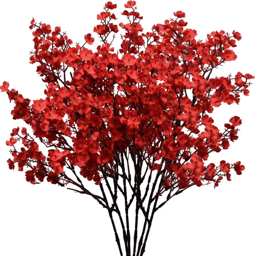 Miniatura 11 de Mandy's 6 paquetes de flores artificiales de aliento de bebé beige marrón 18.5 Inch Silk Gypsophila European Style Modern Home Decor Centerpiece