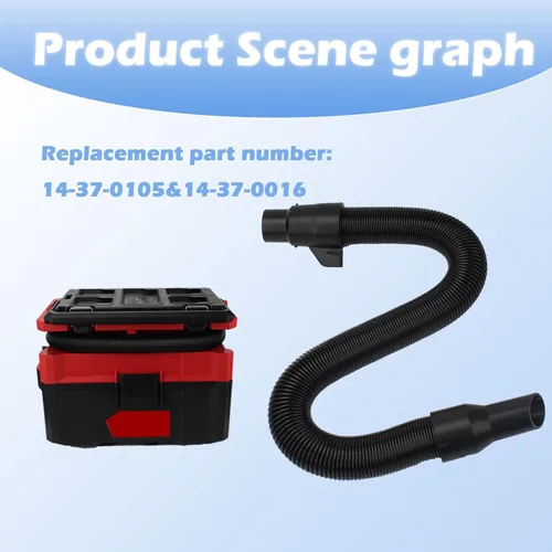 Miniatura 4 de 14-37-0105 Manguera de vacío compatible para aspiradora Milwaukee M18 Packout 0970-20 0880-20, manguera de vacío de 18V 2.5 galones para aspiradora