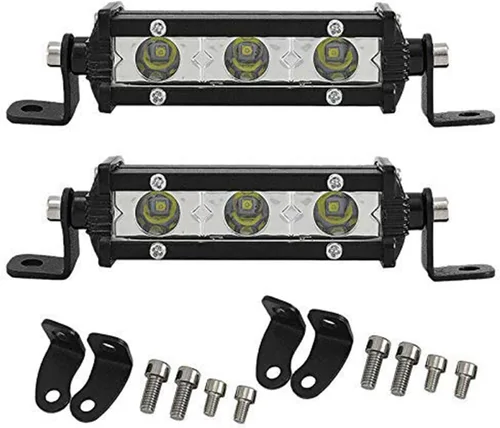 SKYWORLD 2 X 4 Pulgadas 15W Barra de Luz LED de Una Sola Fila de Bajo Perfil Ultra Delgada, Mini Foco, Luces de Conducción Todoterreno, Luces LED