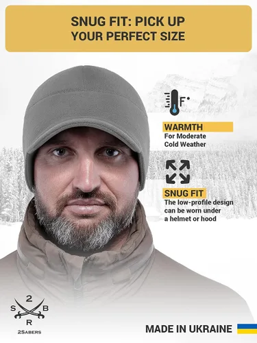 Miniatura 2 de 2SBR 2SABERS Gorro de invierno de forro polar con visera para hombre y mujer, con orejera, diseño de calavera