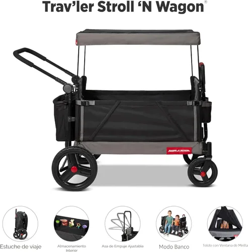 Miniatura 3 de Radio Flyer - Vagón para niños, cochecito de bebé, juguetes para exteriores para niños de 1 a 3 años, carrito rodante, carrito de playa con ruedas