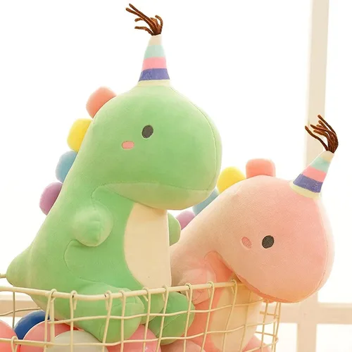 Miniatura 6 de Juguetes de peluche de animales, diseño de dinosaurio suave, para regalo, niños y niñas (azul, 13.8 pulgadas)